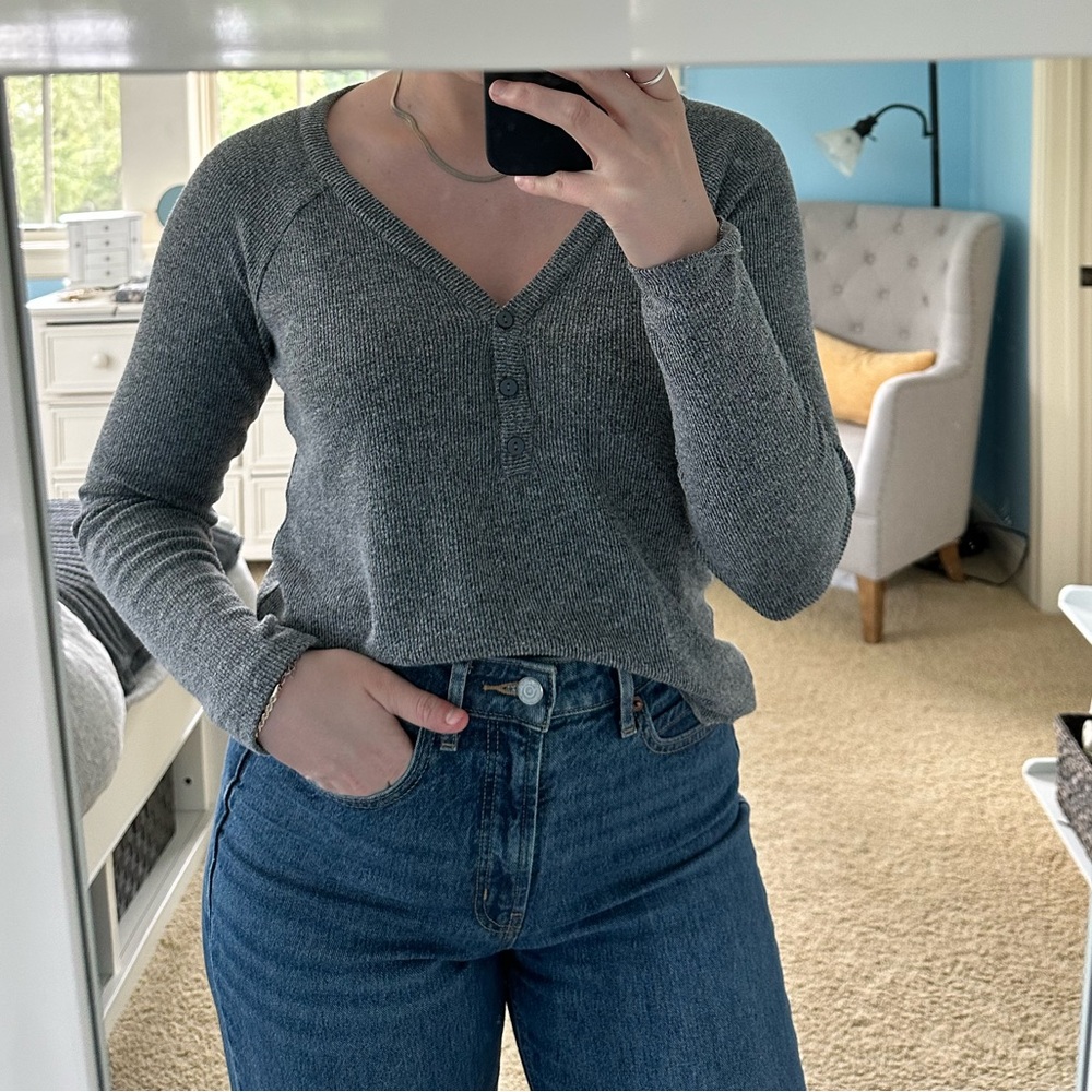 Ribbed Henley Tee